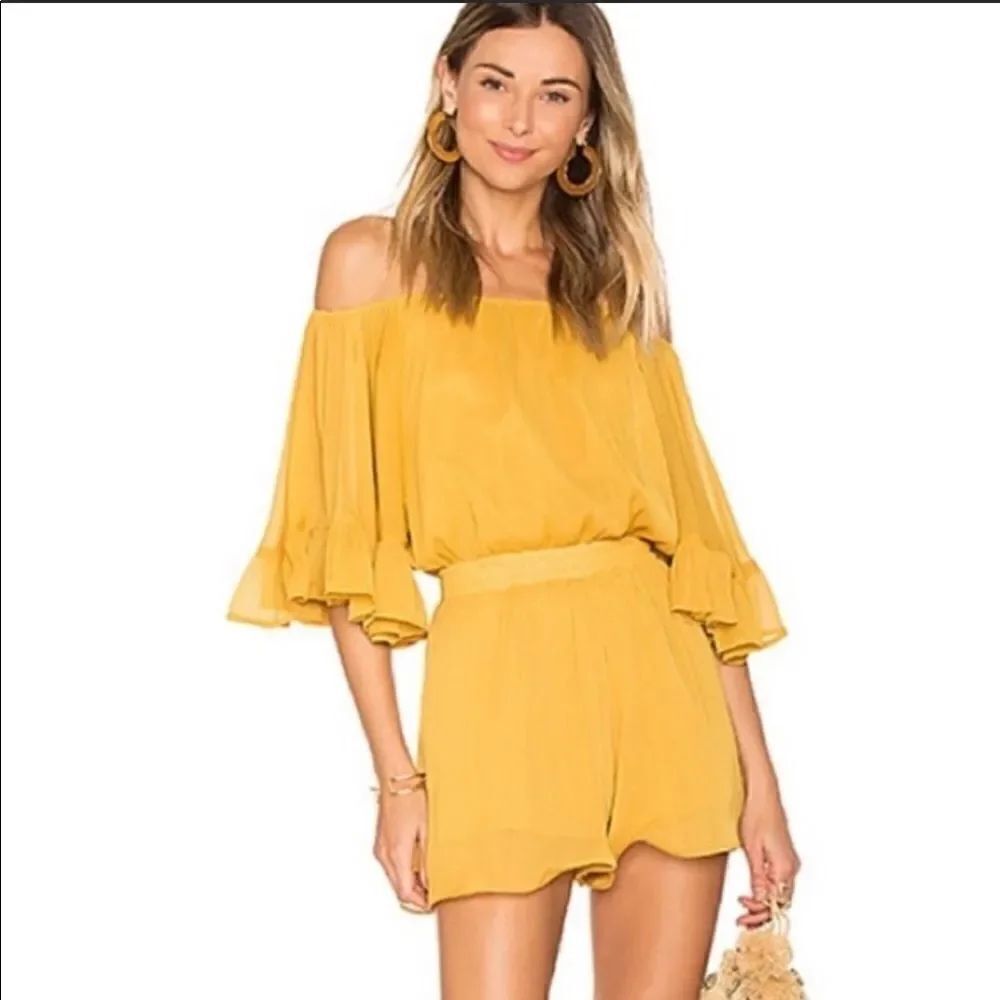 Revolve Endless Rose Mustard Romper - Picture 2 of 9